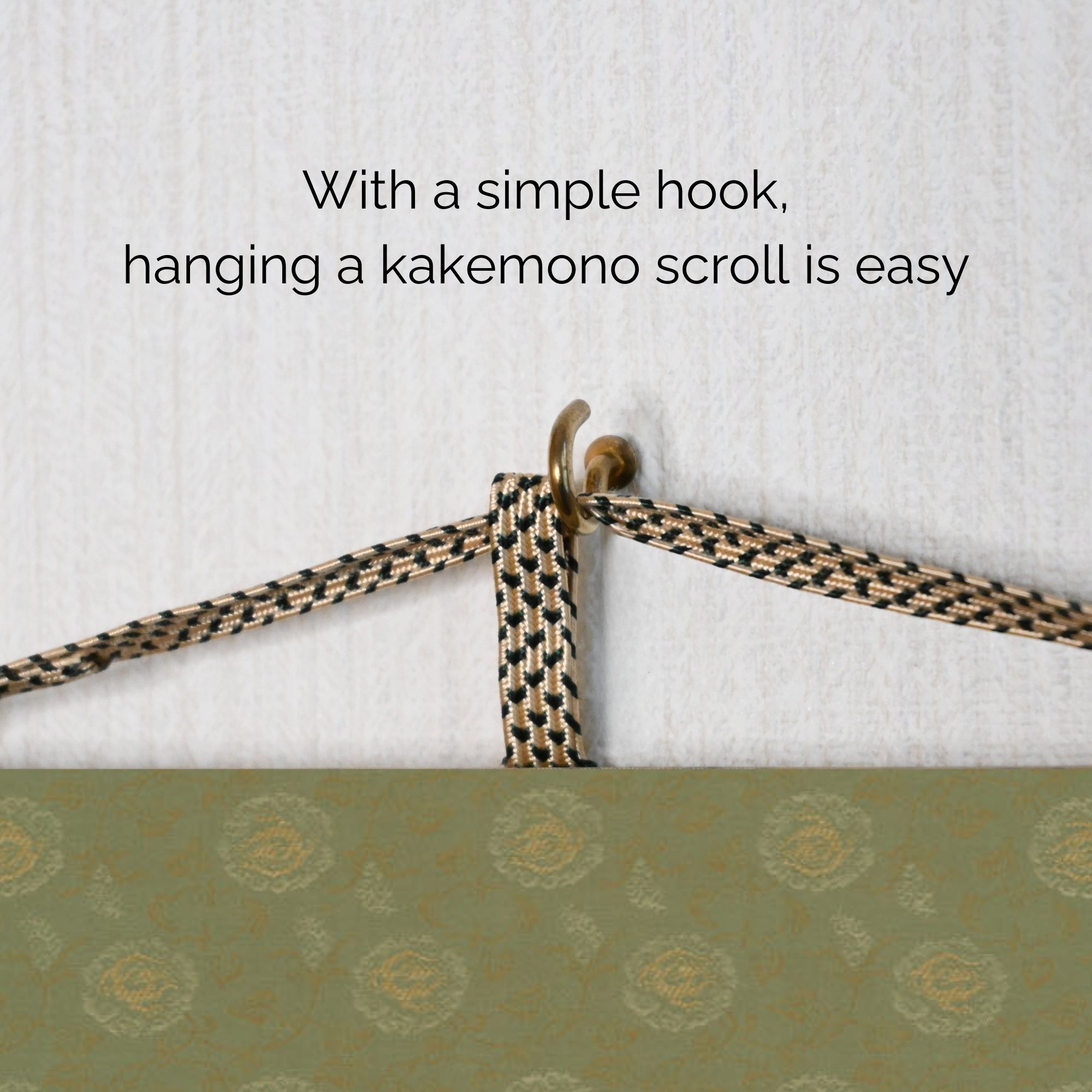 Japanischer Drachen-Kakemono-Wandbehang – Grüner aufsteigender Drache