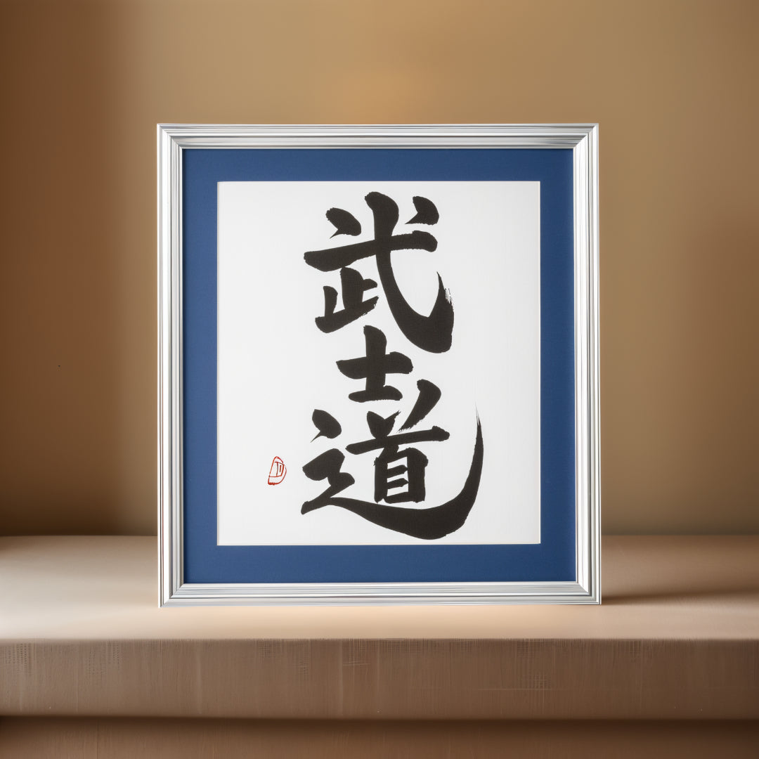 Bushido – Oeuvre d'art calligraphique encadrée