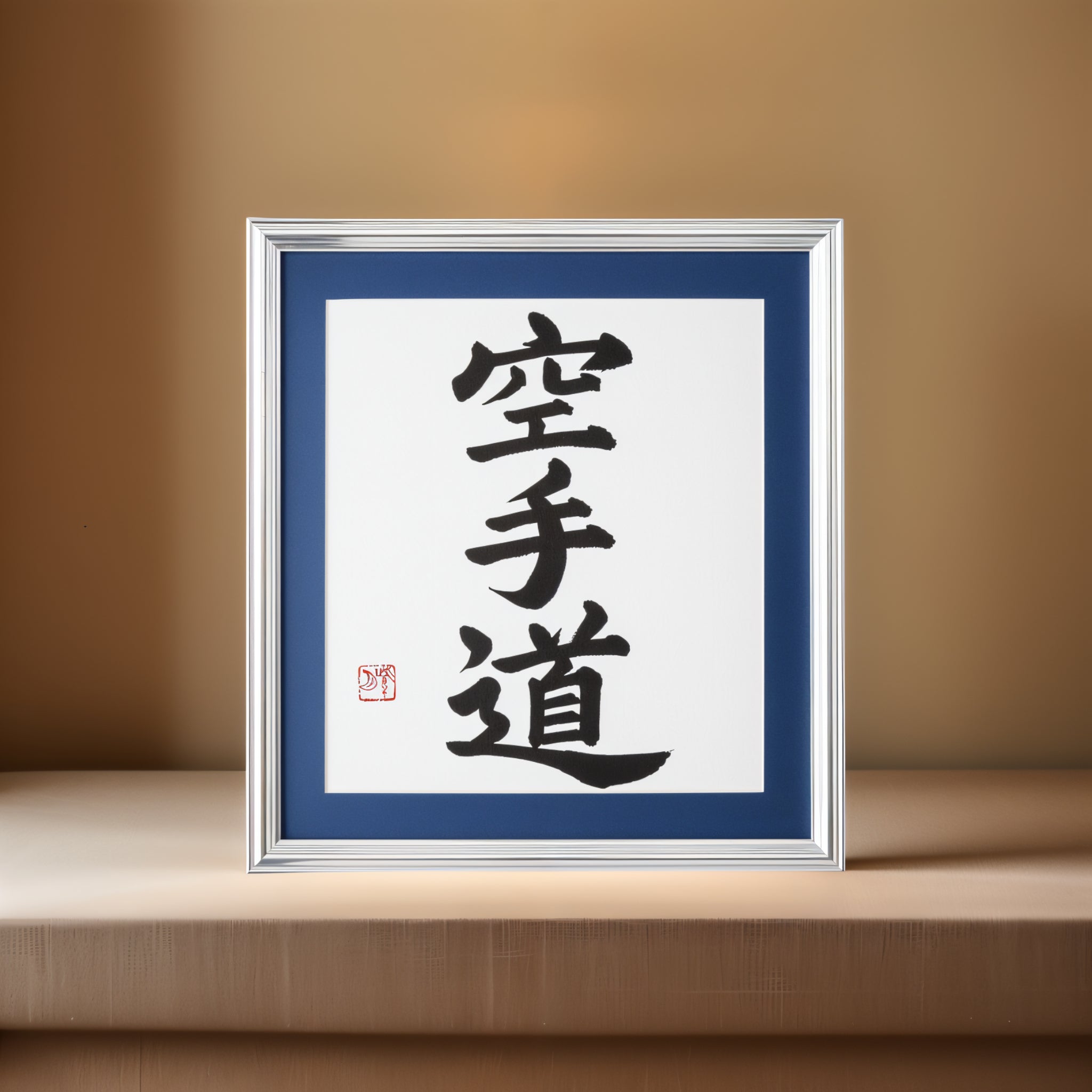 Karate-do – Oeuvre d'art calligraphique encadrée