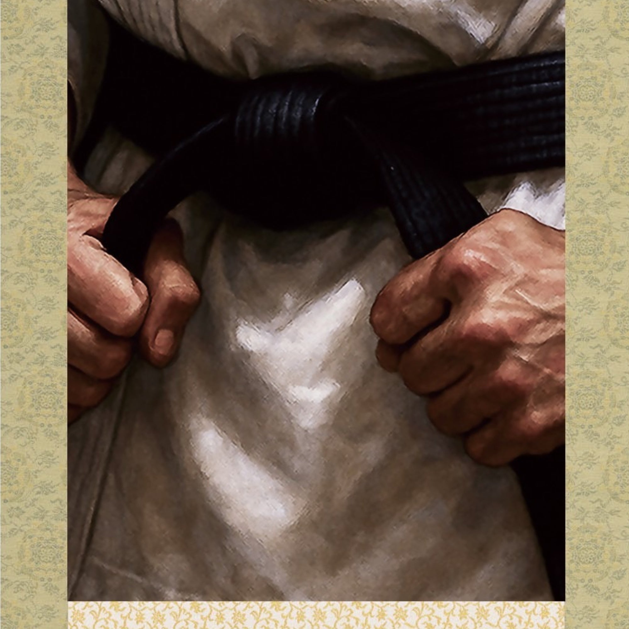 Japanische Kampfkunst Ichiban Kakemono Wandrolle – Geist des Schwarzen Gürtels 